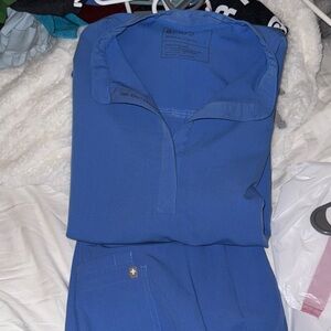 Figs Classic Blue Scrub Top